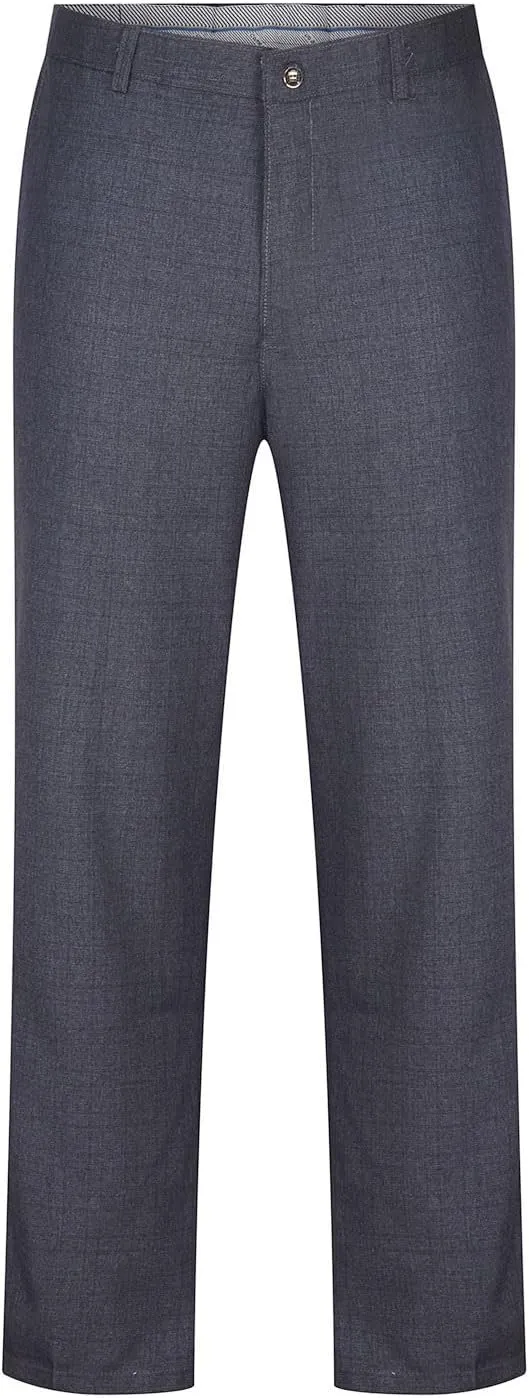 Men's Formal Dress Pants Classic-Fit Wrinkle-Resistant Flat-Front Chino Pant Straight Cut Slim Fit Casual Suit Pants