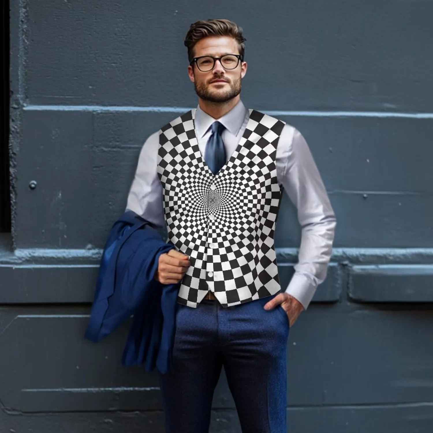 Men's Formal Suit Vest Fit for Business or Casual Dress Slim Fit V Neck Waistcoat Vest