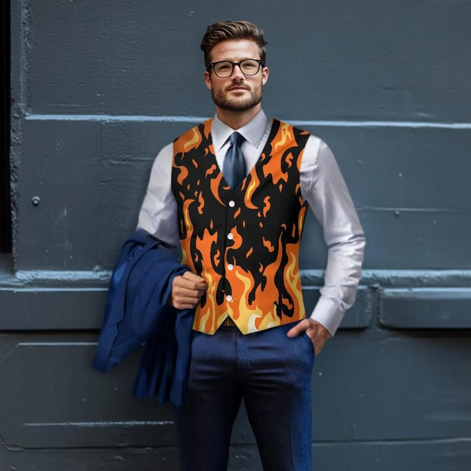 Men's Formal Suit Vest Fit for Business or Casual Dress Slim Fit V Neck Waistcoat Vest