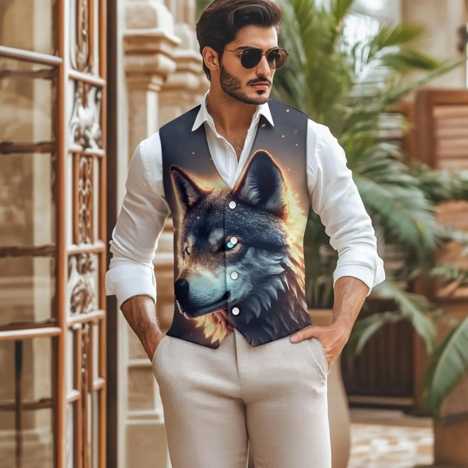Men's Formal Suit Vest Fit for Business or Casual Dress Slim Fit V Neck Waistcoat Vest
