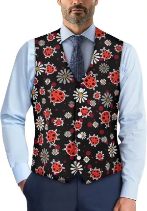 Men's Formal Suit Vest Fit for Business or Casual Dress Slim Fit V Neck Waistcoat Vest