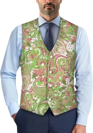 Men's Formal Suit Vest Fit for Business or Casual Dress Slim Fit V Neck Waistcoat Vest