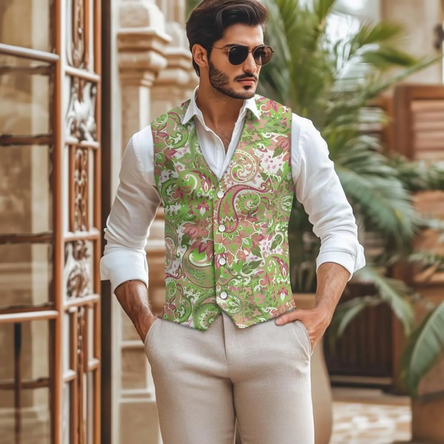 Men's Formal Suit Vest Fit for Business or Casual Dress Slim Fit V Neck Waistcoat Vest