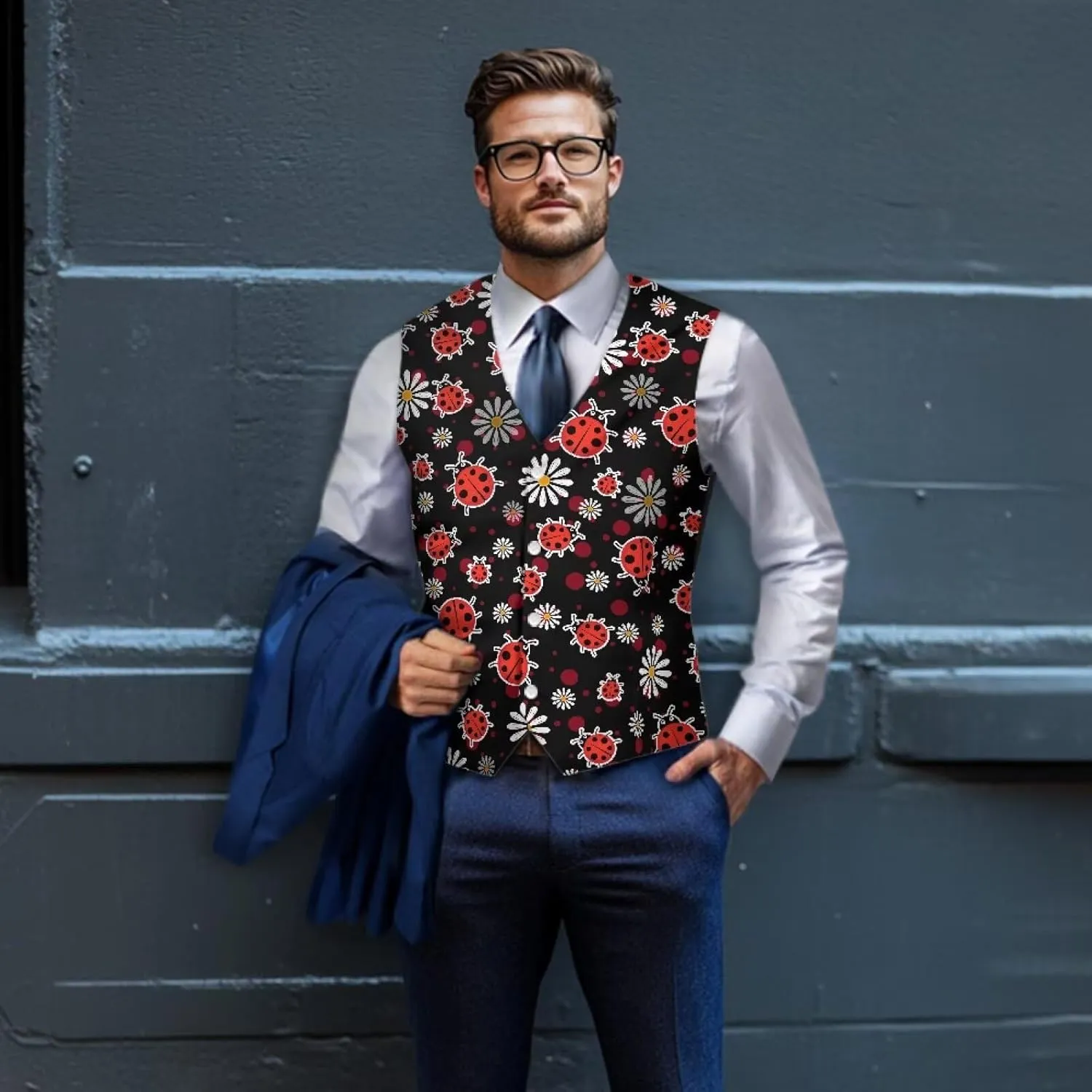 Men's Formal Suit Vest Fit for Business or Casual Dress Slim Fit V Neck Waistcoat Vest