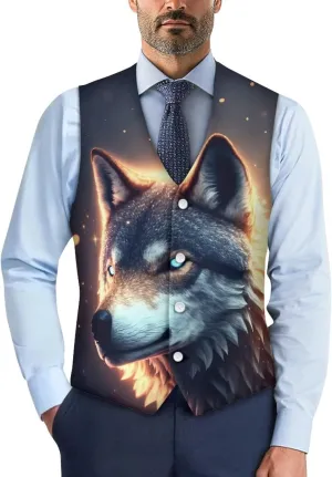 Men's Formal Suit Vest Fit for Business or Casual Dress Slim Fit V Neck Waistcoat Vest