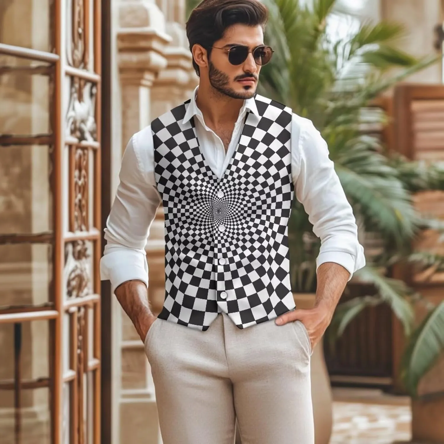 Men's Formal Suit Vest Fit for Business or Casual Dress Slim Fit V Neck Waistcoat Vest
