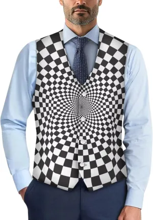 Men's Formal Suit Vest Fit for Business or Casual Dress Slim Fit V Neck Waistcoat Vest
