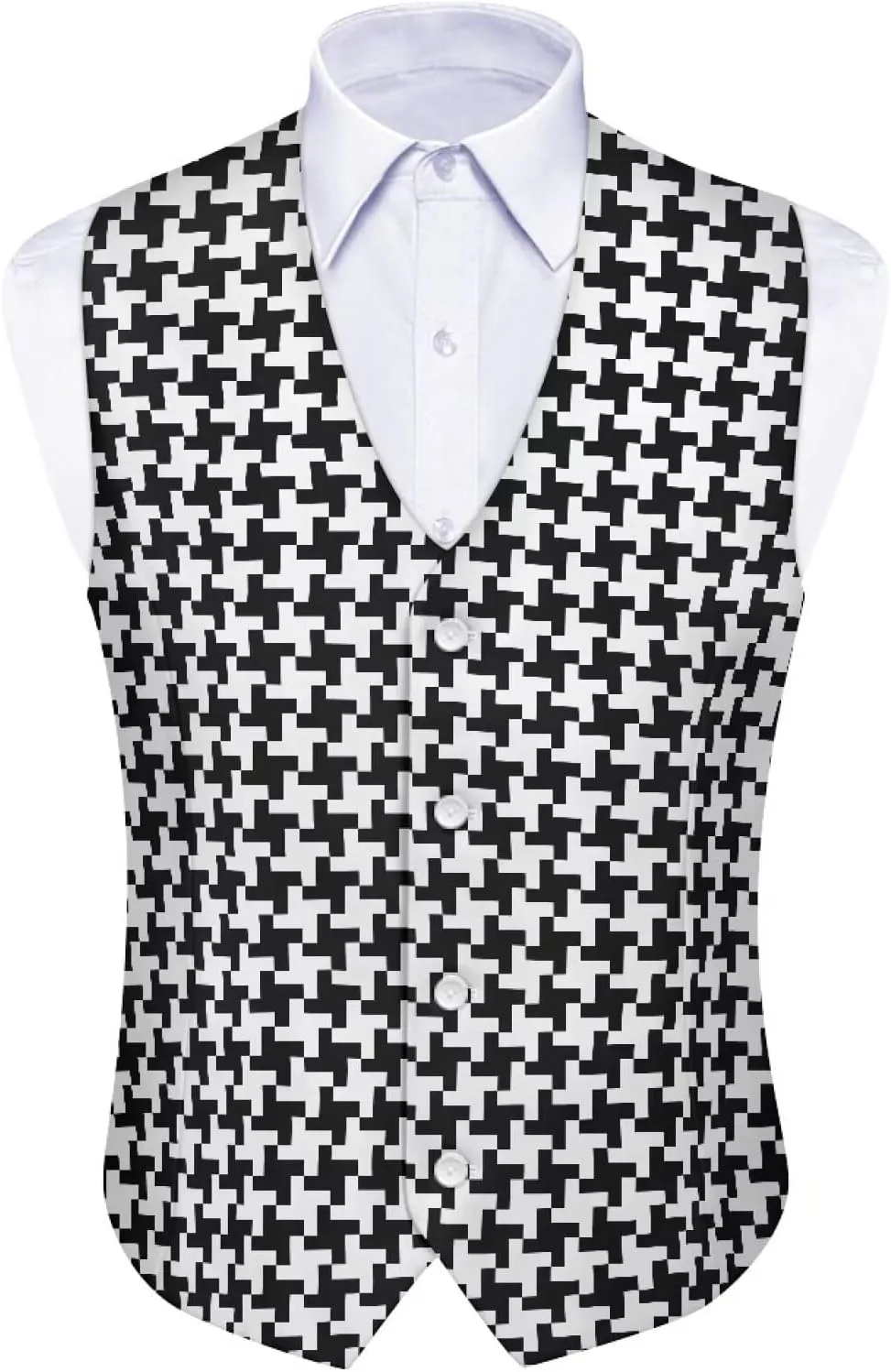 Men's Formal Suit Vest Fit for Business or Casual Dress Slim Fit V Neck Waistcoat Vest