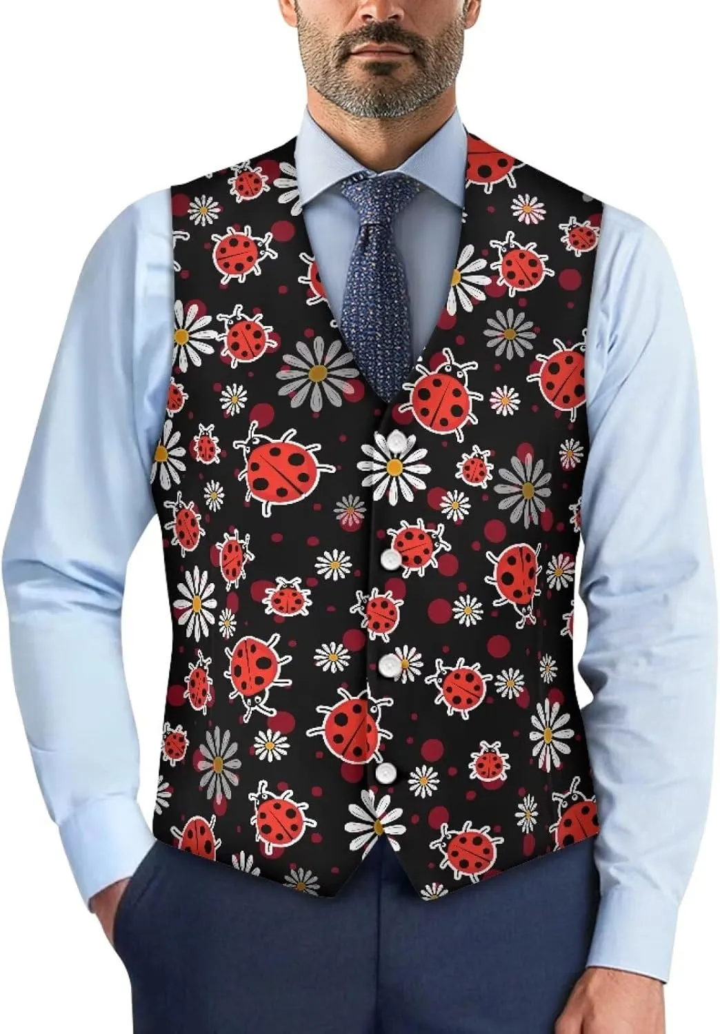 Men's Formal Suit Vest Fit for Business or Casual Dress Slim Fit V Neck Waistcoat Vest