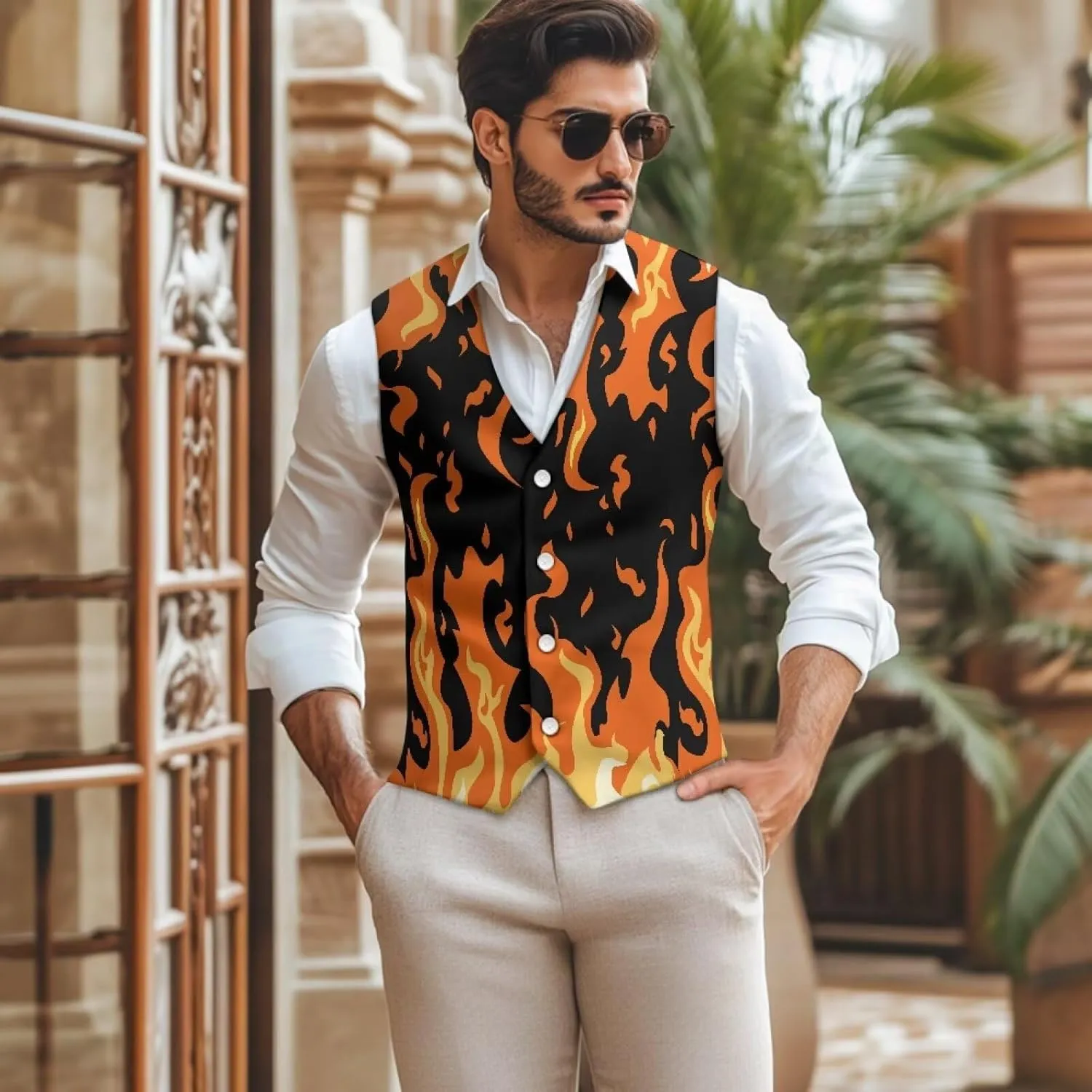 Men's Formal Suit Vest Fit for Business or Casual Dress Slim Fit V Neck Waistcoat Vest