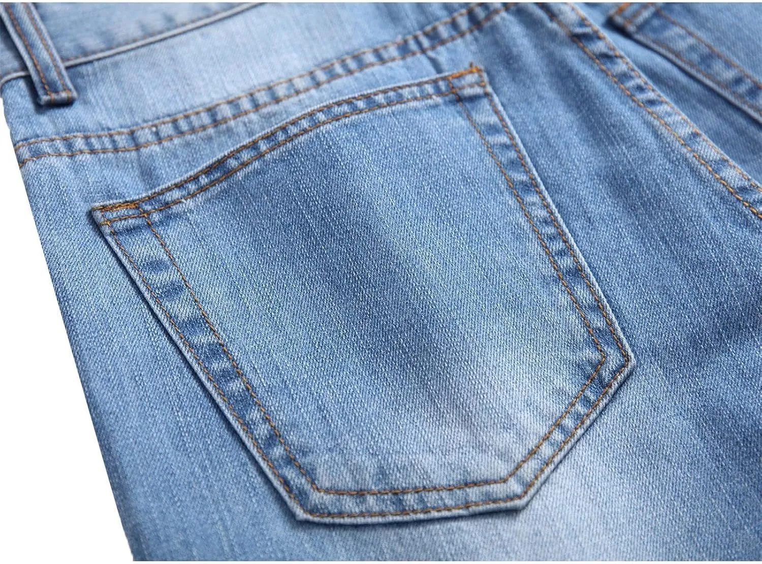 Men's Jeans Stretch Straight Wash Casual Sport Slim Fit Jeans Drawstring Elasticated Waist Denim Pants with Pockets