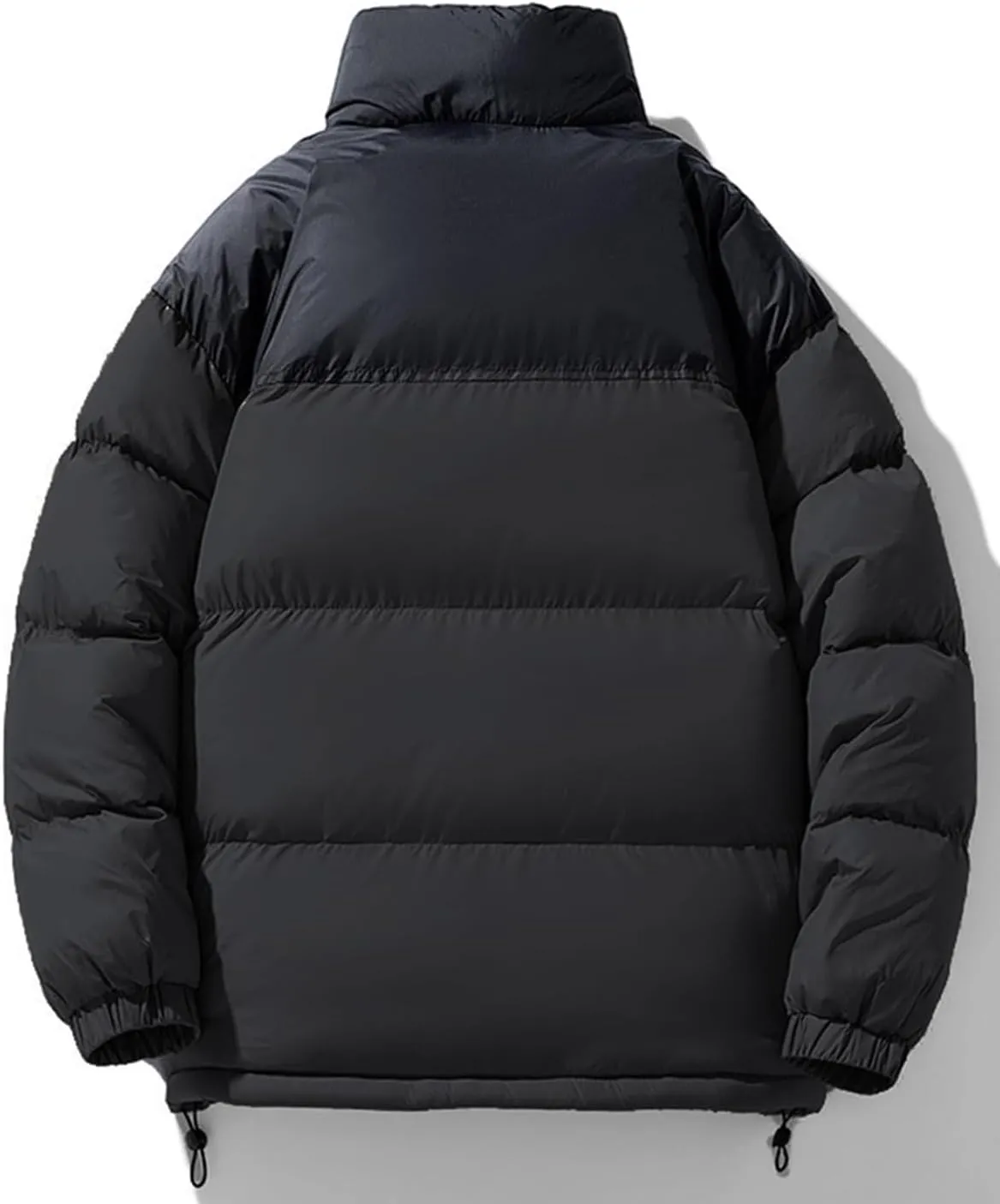 Men's Puffer Jacket Thickened Winter Coat Warm Stand Collar Color Block Zip Up Jacket Ski Bubble Coat