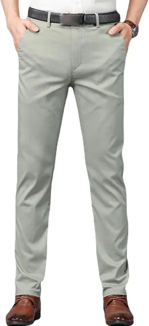Men'S Slim Fit Dress Pant Straight-Fit Casual Stretch Khaki Pant Wrinkle-Resistant Flat-Front Chino Pant (32,Light Green), Light Green, 32