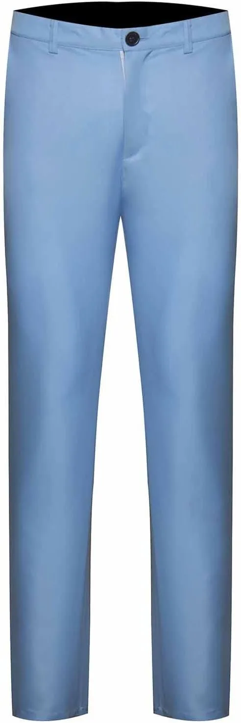 Men's Slim-Fit Flat-Front Dress Pant Classic Fit Flex Waist Suit Pants Wrinkle-Resistant Expandable-Waist Chino Pant