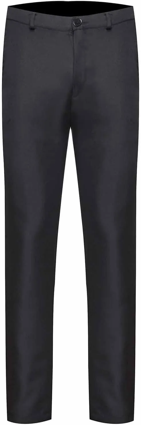 Men's Slim-Fit Flat-Front Dress Pant Classic Fit Flex Waist Suit Pants Wrinkle-Resistant Expandable-Waist Chino Pant