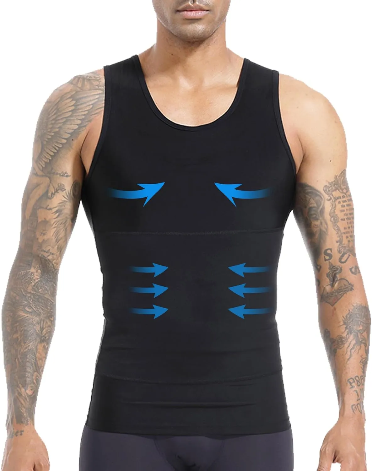 Mens Slimming Body Shaper Vest, Gynecomastia Compression Shirt Shapewear, Abs Abdomen Undershirts, Tummy Control Tank Top