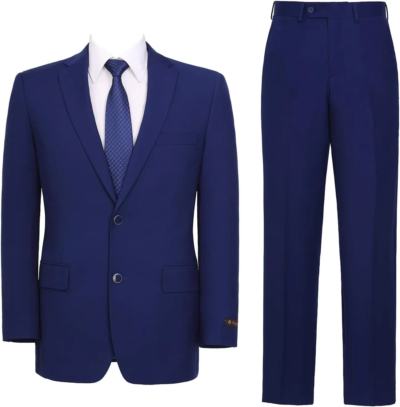Men's Suit 2 Piece Classic Fit 2 Button Single Breasted Business Jacket Blazer Flat Pants Set