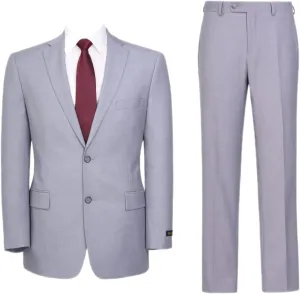 Men's Suit 2 Piece Classic Fit 2 Button Single Breasted Business Jacket Blazer Flat Pants Set