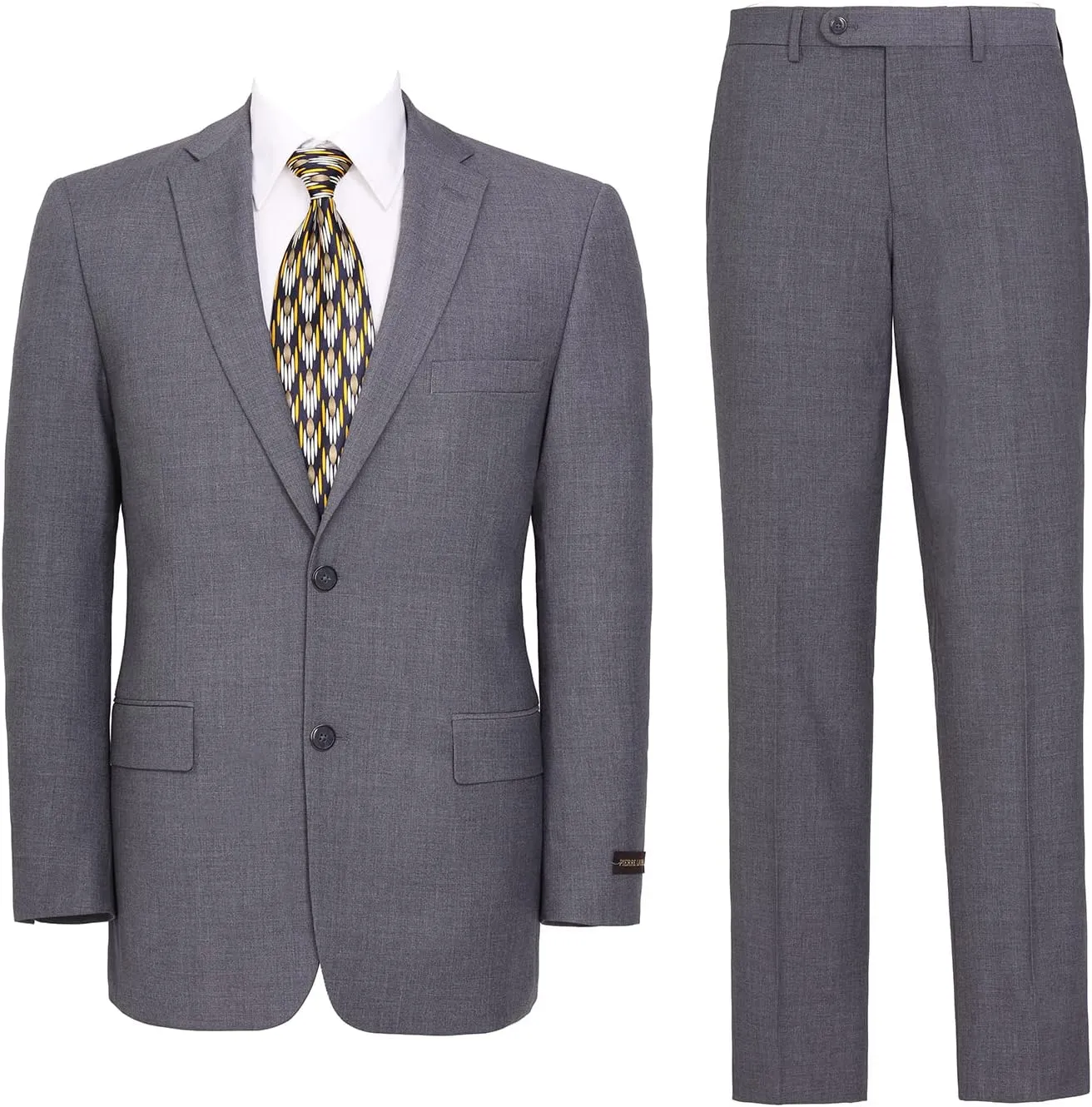 Men's Suit 2 Piece Classic Fit 2 Button Single Breasted Business Jacket Blazer Flat Pants Set
