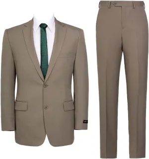 Men's Suit 2 Piece Classic Fit Suits 2 Buttons Notch Lapel Solid Single Breasted Jacket Blazer and Pants Set