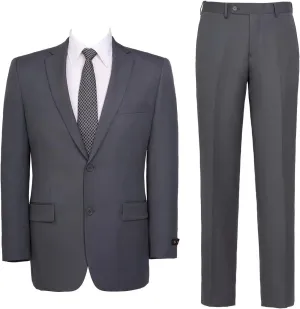 Men's Suit 2 Piece Classic Fit Suits 2 Buttons Notch Lapel Solid Single Breasted Jacket Blazer and Pants Set