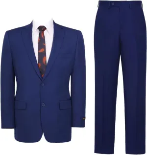 Men's Suit 2 Piece Classic Fit Suits 2 Buttons Notch Lapel Solid Single Breasted Jacket Blazer and Pants Set