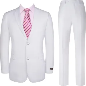 Men's Suit 2 Piece Classic Fit Suits 2 Buttons Notch Lapel Solid Single Breasted Jacket Blazer and Pants Set