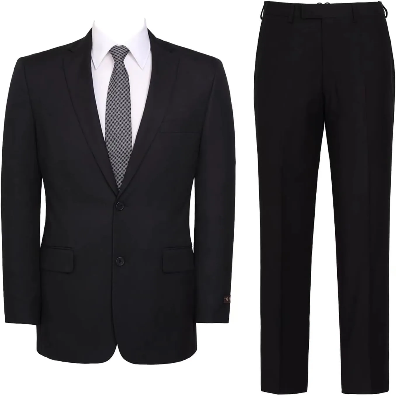Men's Suit 2 Piece Classic Fit Suits 2 Buttons Notch Lapel Solid Single Breasted Jacket Blazer and Pants Set