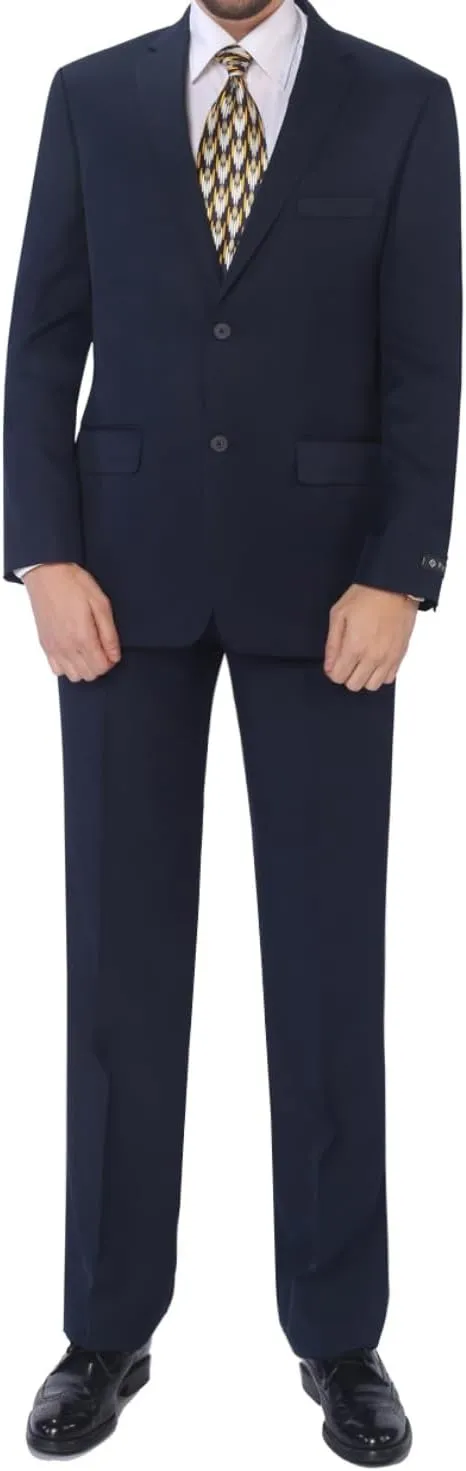 Men's Suit 2 Piece Classic Fit Suits 2 Buttons Notch Lapel Solid Single Breasted Jacket Blazer and Pants Set