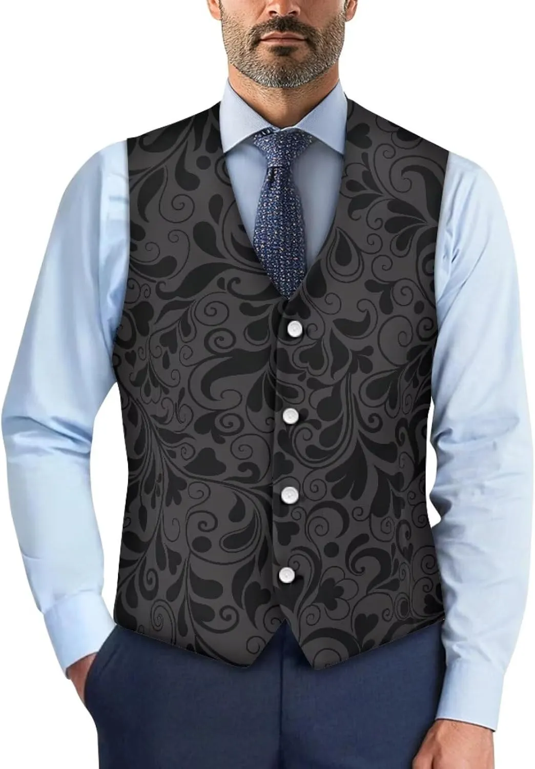 Men's Suit Vest Business Formal Dress 2025 Trendy Waistcoat Vest Button Down Sleeveless Casual