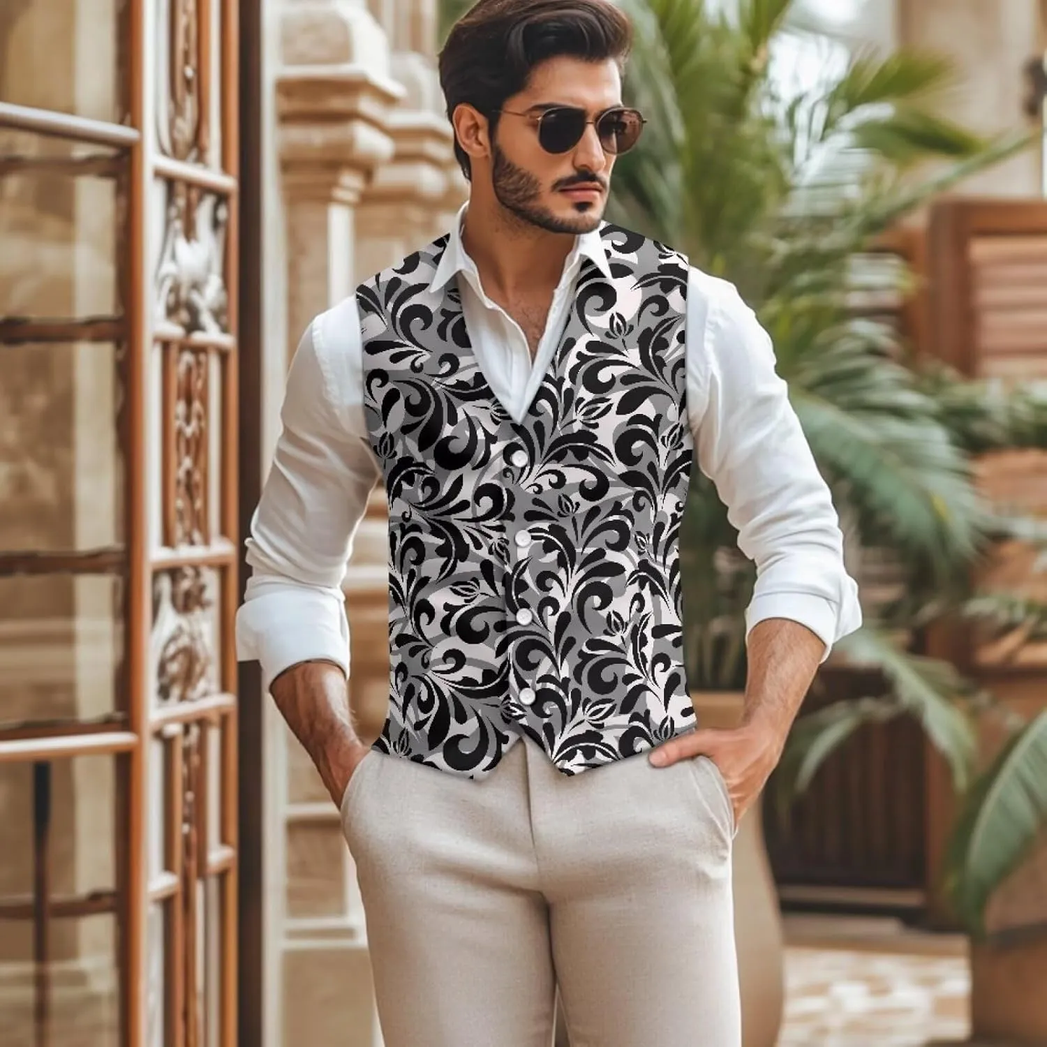 Men's Suit Vest Business Formal Dress 2025 Trendy Waistcoat Vest Button Down Sleeveless Casual