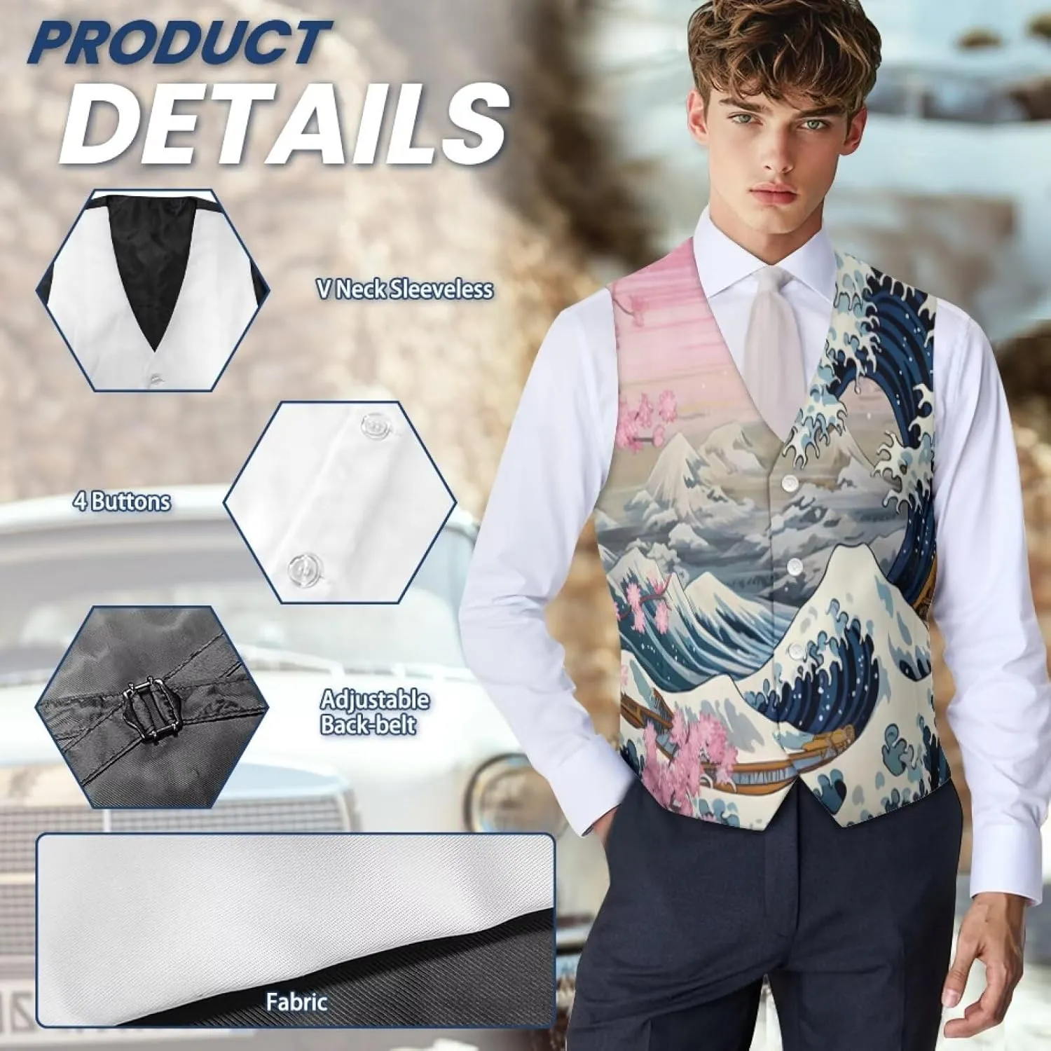 Men's Suit Vest Business Formal Dress 2025 Trendy Waistcoat Vest Button Down Sleeveless Casual