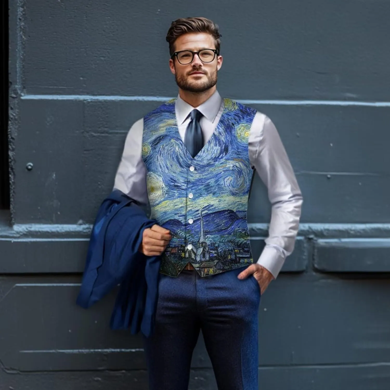 Men's Suit Vest Business Formal Dress 2025 Trendy Waistcoat Vest Button Down Sleeveless Casual
