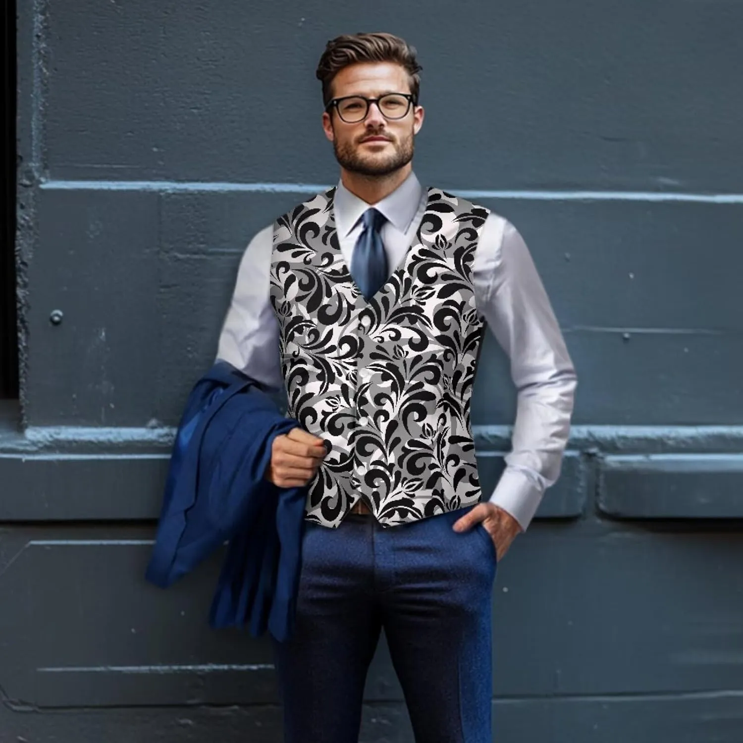 Men's Suit Vest Business Formal Dress 2025 Trendy Waistcoat Vest Button Down Sleeveless Casual