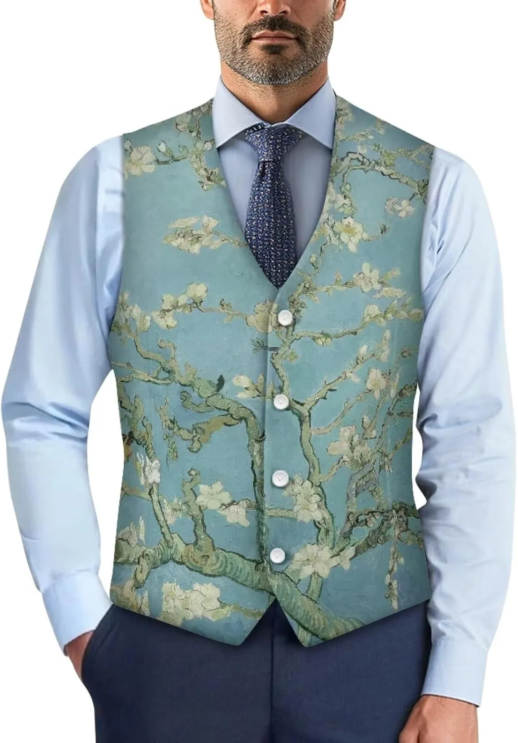 Men's Suit Vest Business Formal Dress 2025 Trendy Waistcoat Vest Button Down Sleeveless Casual