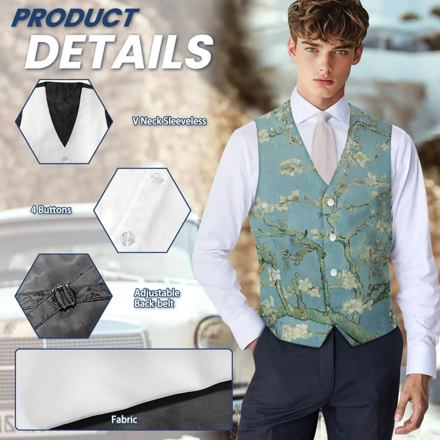 Men's Suit Vest Business Formal Dress 2025 Trendy Waistcoat Vest Button Down Sleeveless Casual