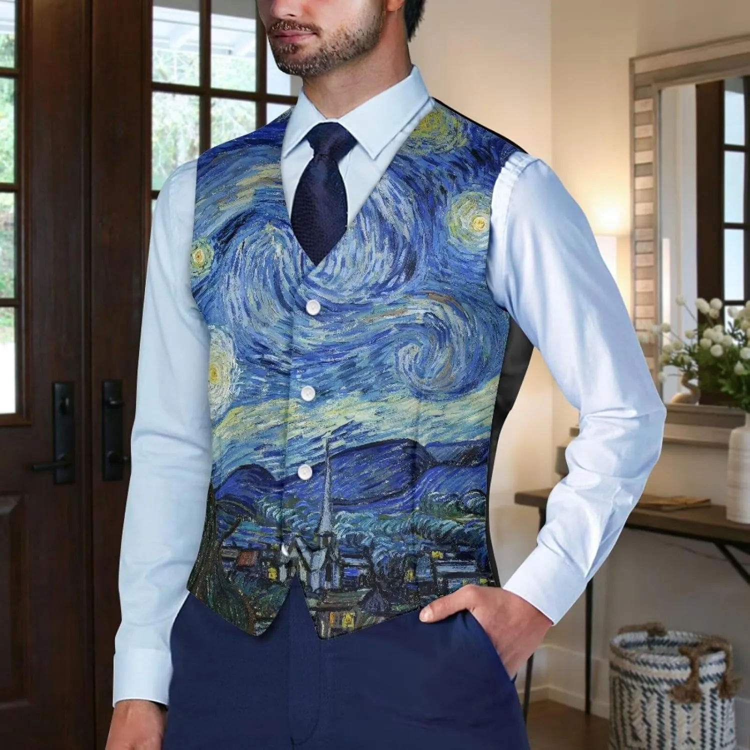 Men's Suit Vest Business Formal Dress 2025 Trendy Waistcoat Vest Button Down Sleeveless Casual