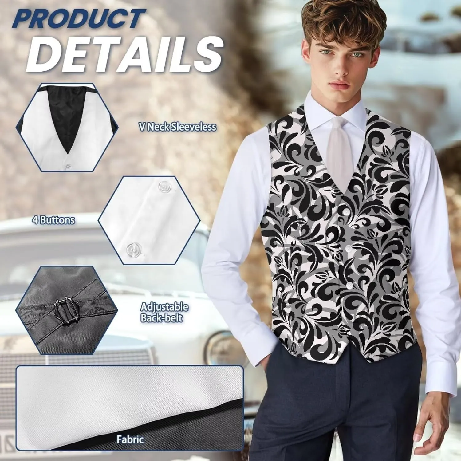 Men's Suit Vest Business Formal Dress 2025 Trendy Waistcoat Vest Button Down Sleeveless Casual