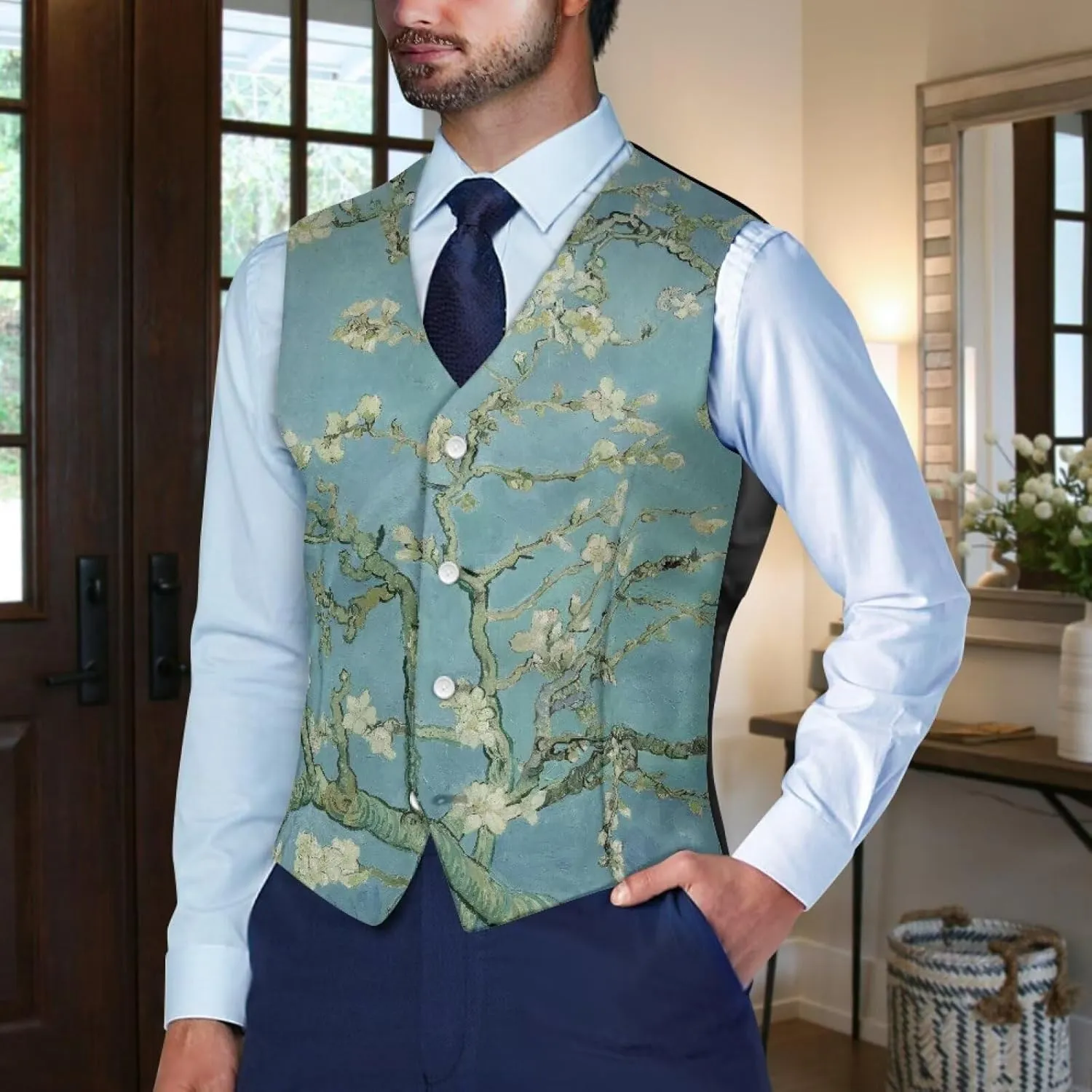 Men's Suit Vest Business Formal Dress 2025 Trendy Waistcoat Vest Button Down Sleeveless Casual