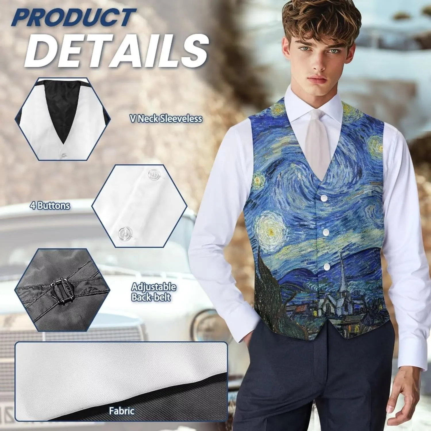 Men's Suit Vest Business Formal Dress 2025 Trendy Waistcoat Vest Button Down Sleeveless Casual