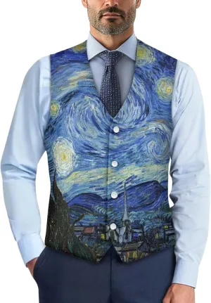 Men's Suit Vest Business Formal Dress 2025 Trendy Waistcoat Vest Button Down Sleeveless Casual