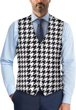 Men's Suit Vest Business Formal Dress 2025 Trendy Waistcoat Vest Button Down Sleeveless Casual