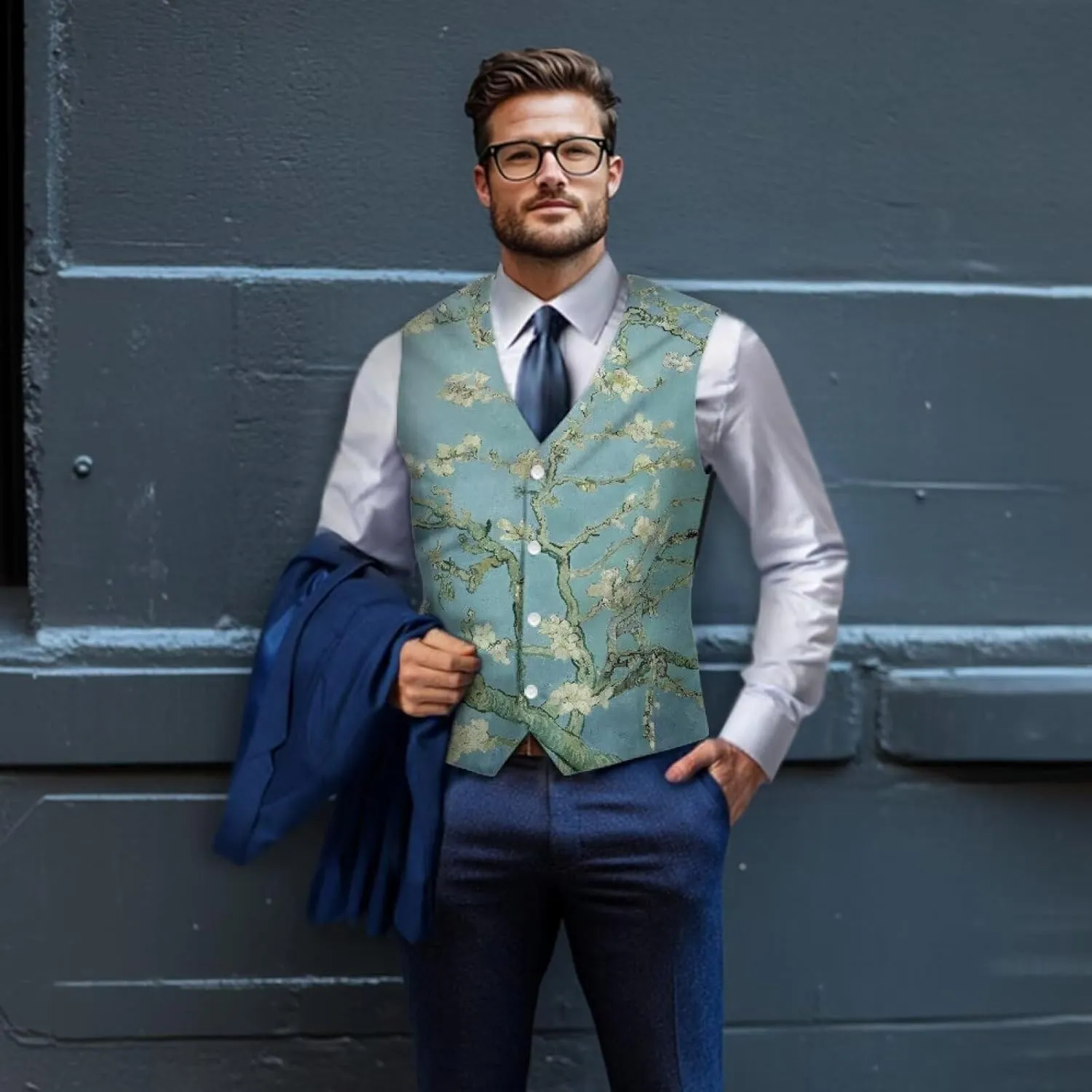 Men's Suit Vest Business Formal Dress 2025 Trendy Waistcoat Vest Button Down Sleeveless Casual