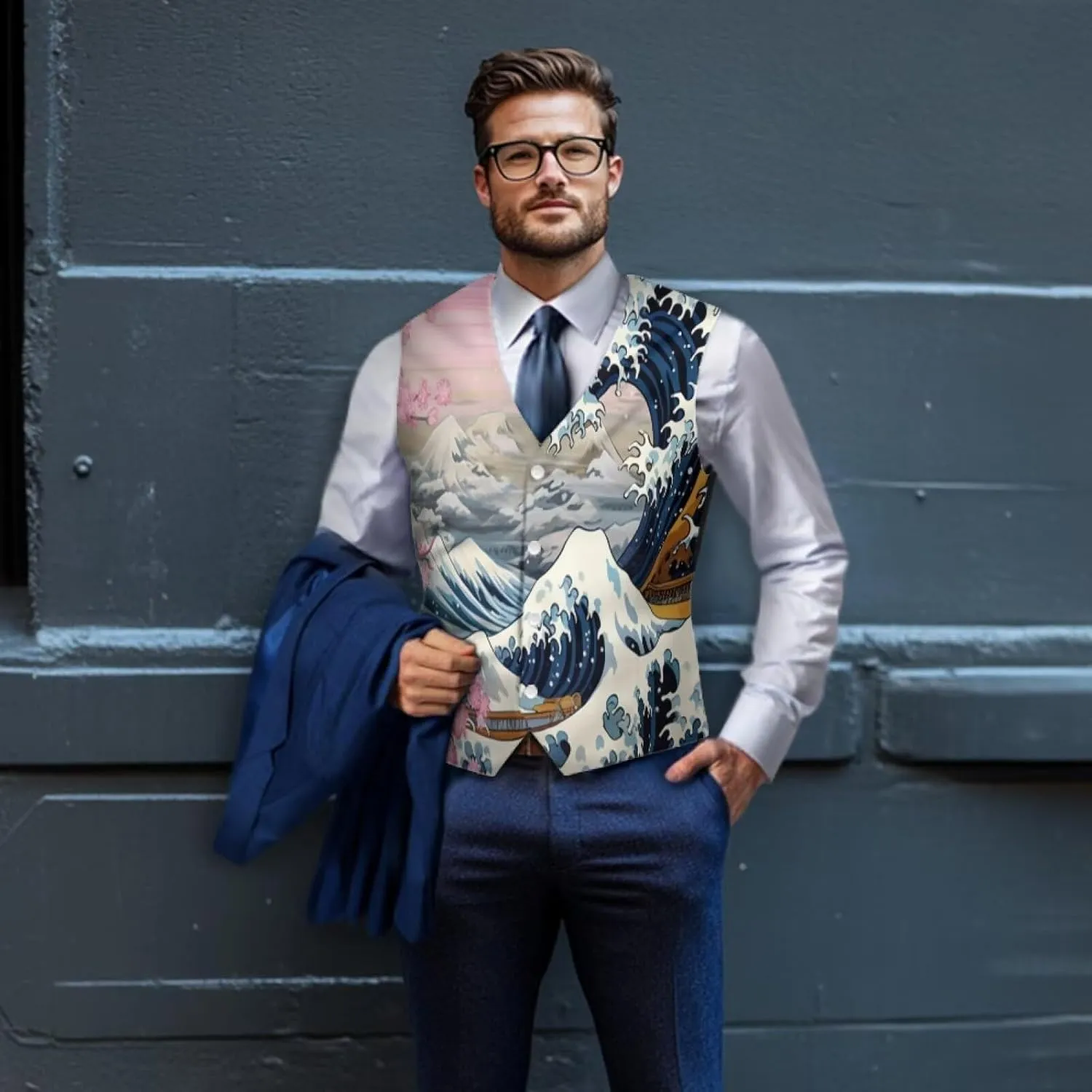 Men's Suit Vest Business Formal Dress 2025 Trendy Waistcoat Vest Button Down Sleeveless Casual