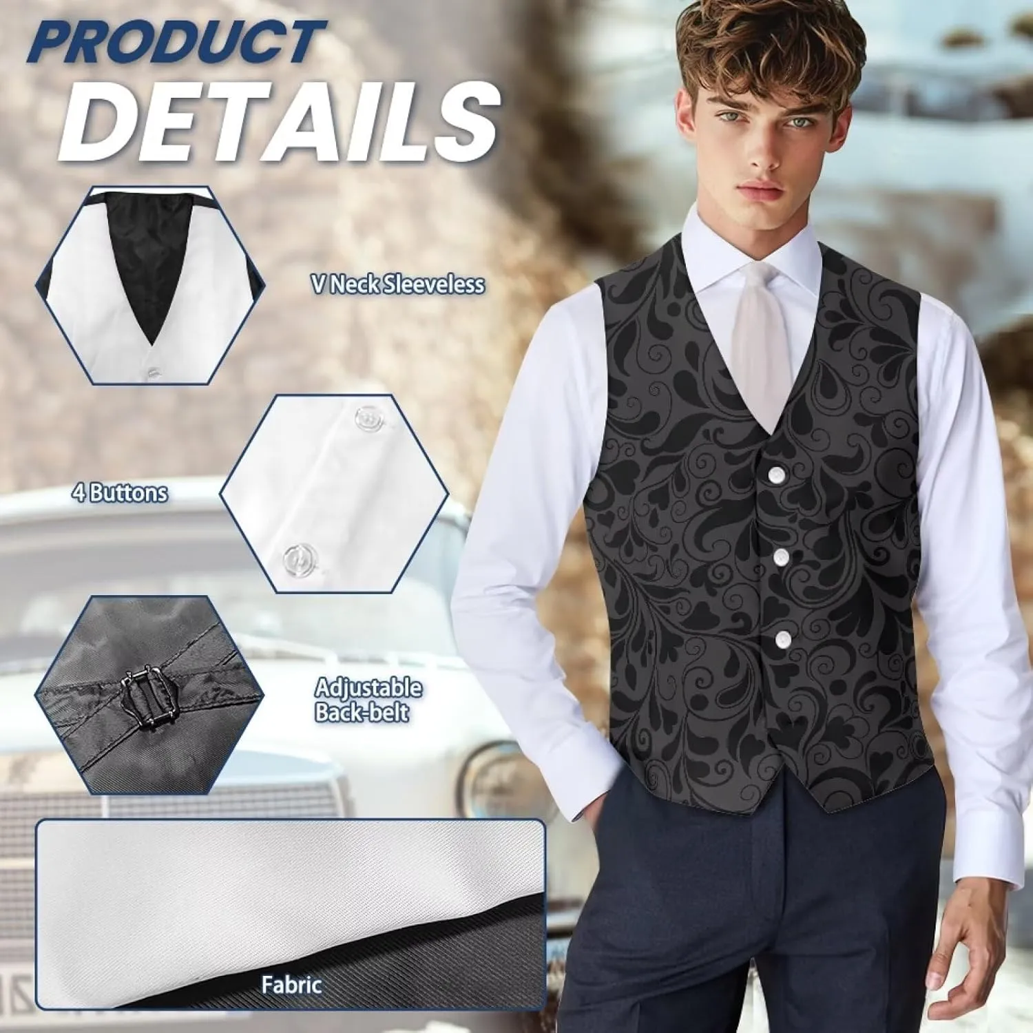 Men's Suit Vest Business Formal Dress 2025 Trendy Waistcoat Vest Button Down Sleeveless Casual
