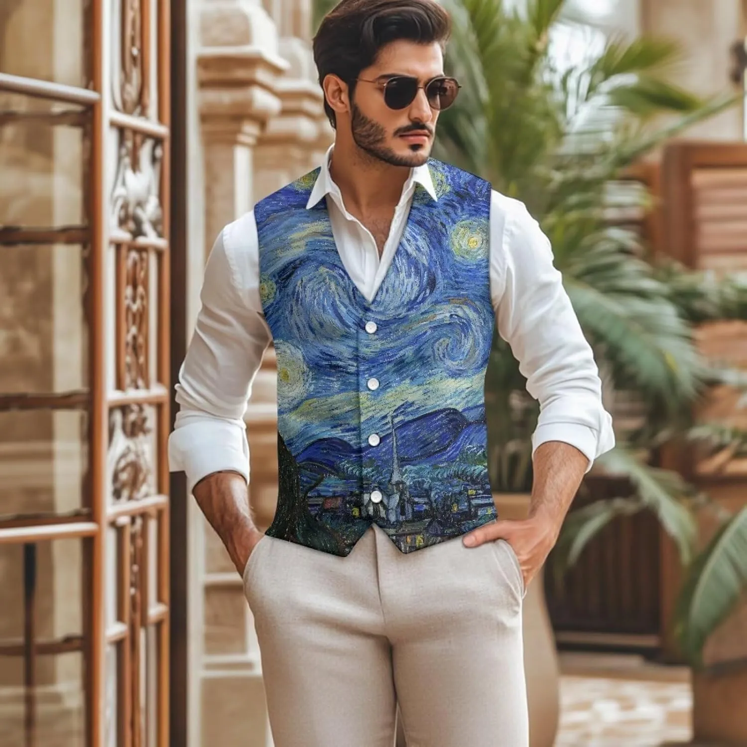 Men's Suit Vest Business Formal Dress 2025 Trendy Waistcoat Vest Button Down Sleeveless Casual