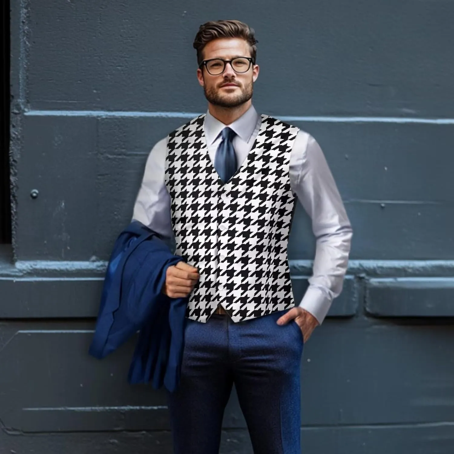Men's Suit Vest Business Formal Dress 2025 Trendy Waistcoat Vest Button Down Sleeveless Casual
