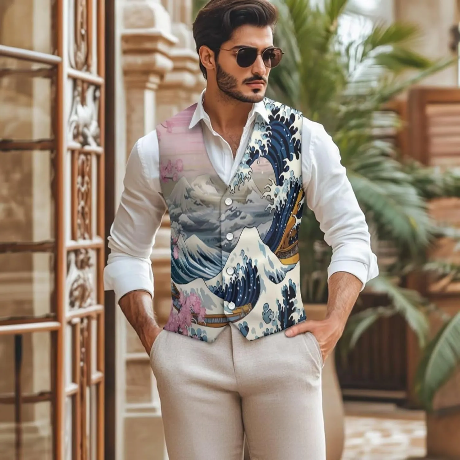 Men's Suit Vest Business Formal Dress 2025 Trendy Waistcoat Vest Button Down Sleeveless Casual