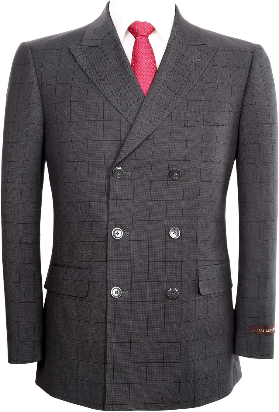 Mens Suits 2 Piece Double Breasted Six Button Classic Fit Business Jacket Blazer Pants Set