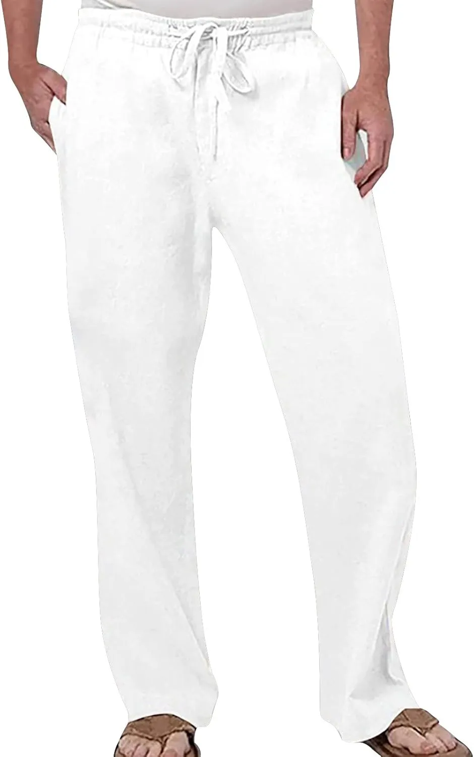Mens Work Utility Pants Mens Casual Pants Drawstring Elastic Waist Classic Fit Baggy Yoga Pants Running Joggers Daily Wear Trousers Chinos Pants Men
